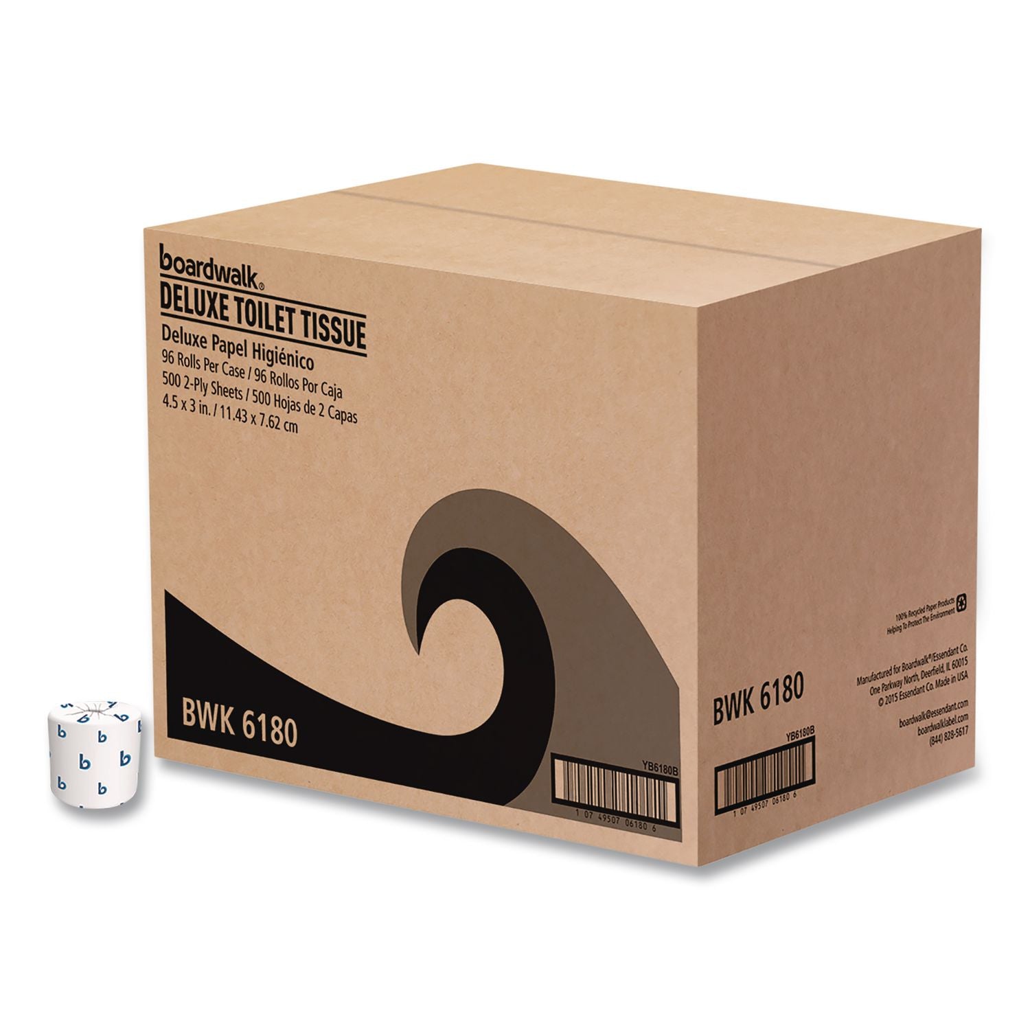 2-Ply Toilet Tissue, Septic Safe, White, 125 ft Roll Length, 500 Sheets/Roll, 96 Rolls/Carton