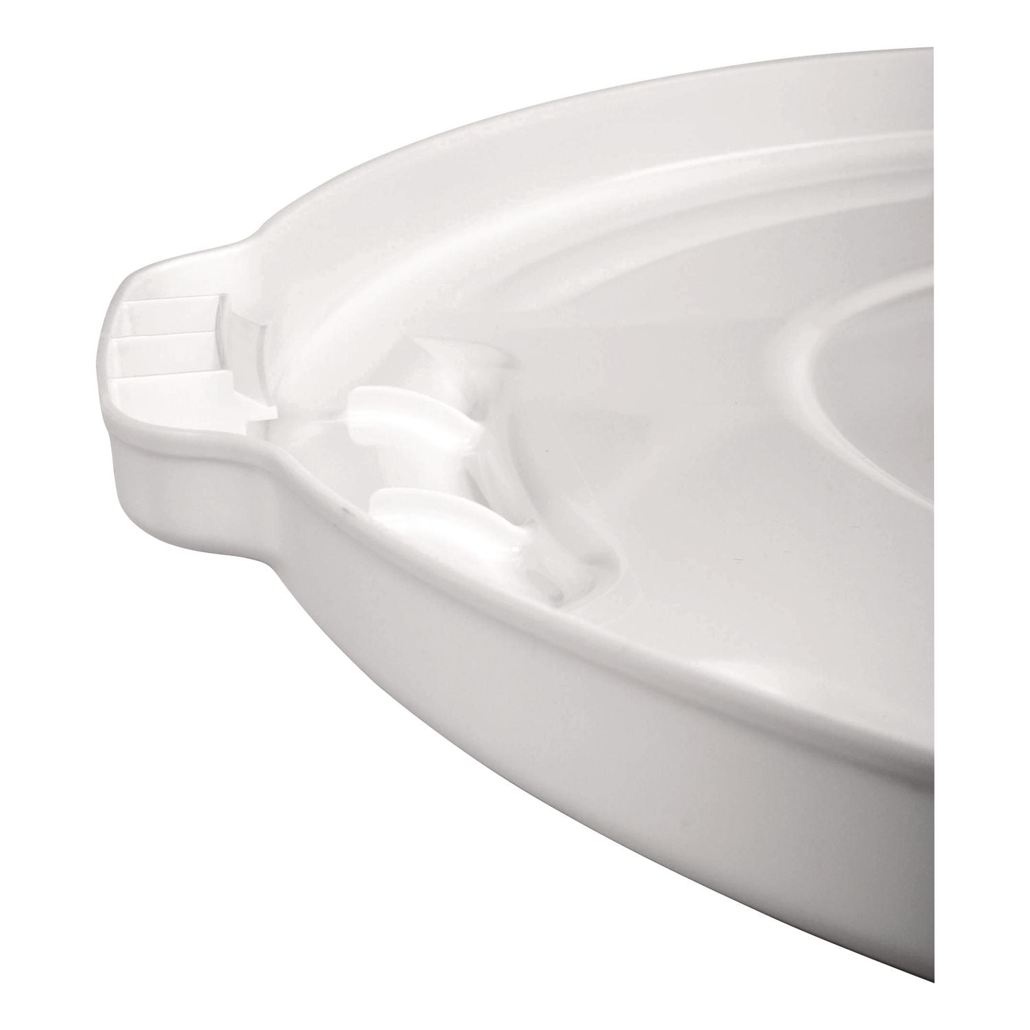 BRUTE Self-Draining Flat Top Lids for 32 gal Round BRUTE Containers, 22.25" Diameter, White