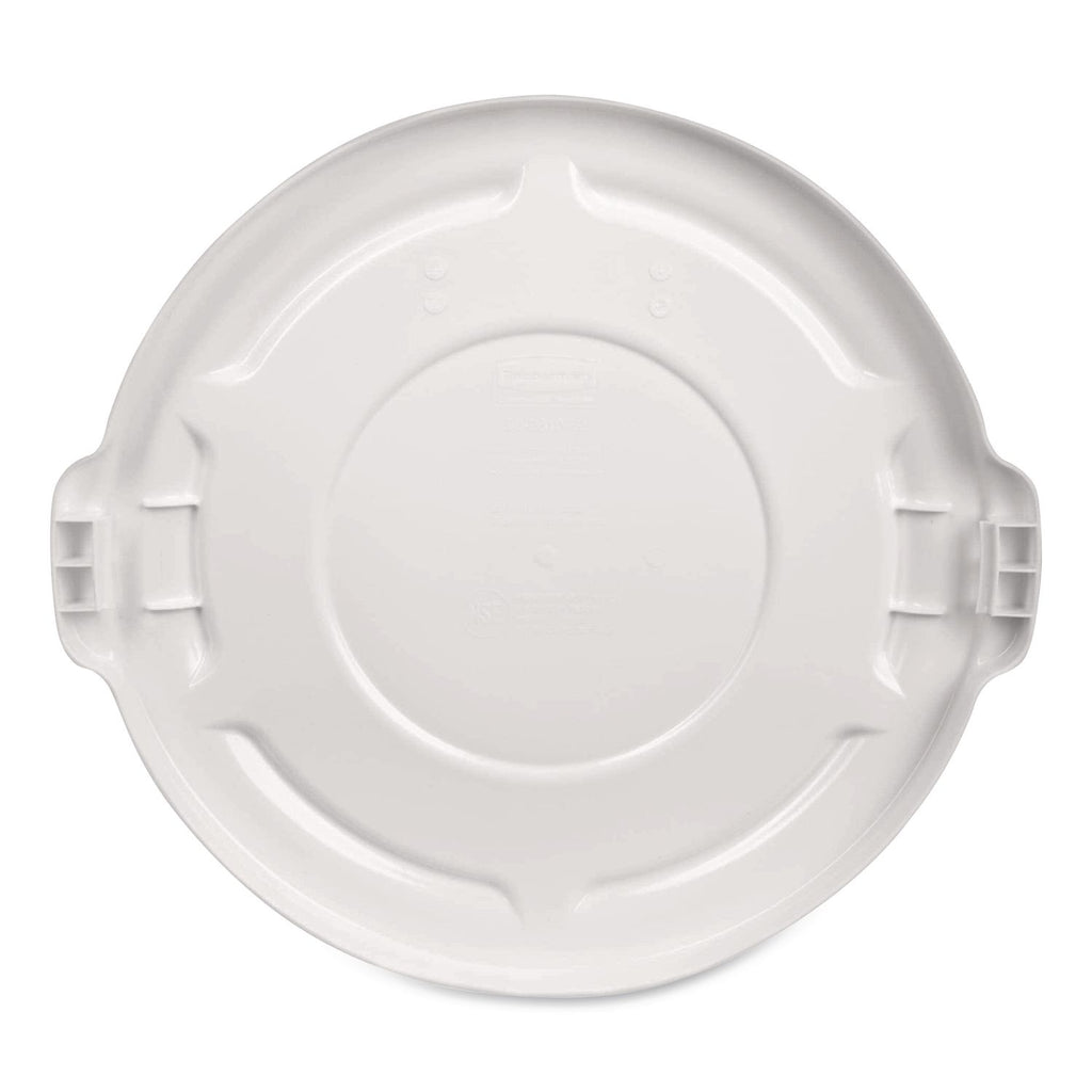 BRUTE Self-Draining Flat Top Lids for 32 gal Round BRUTE Containers, 22.25" Diameter, White