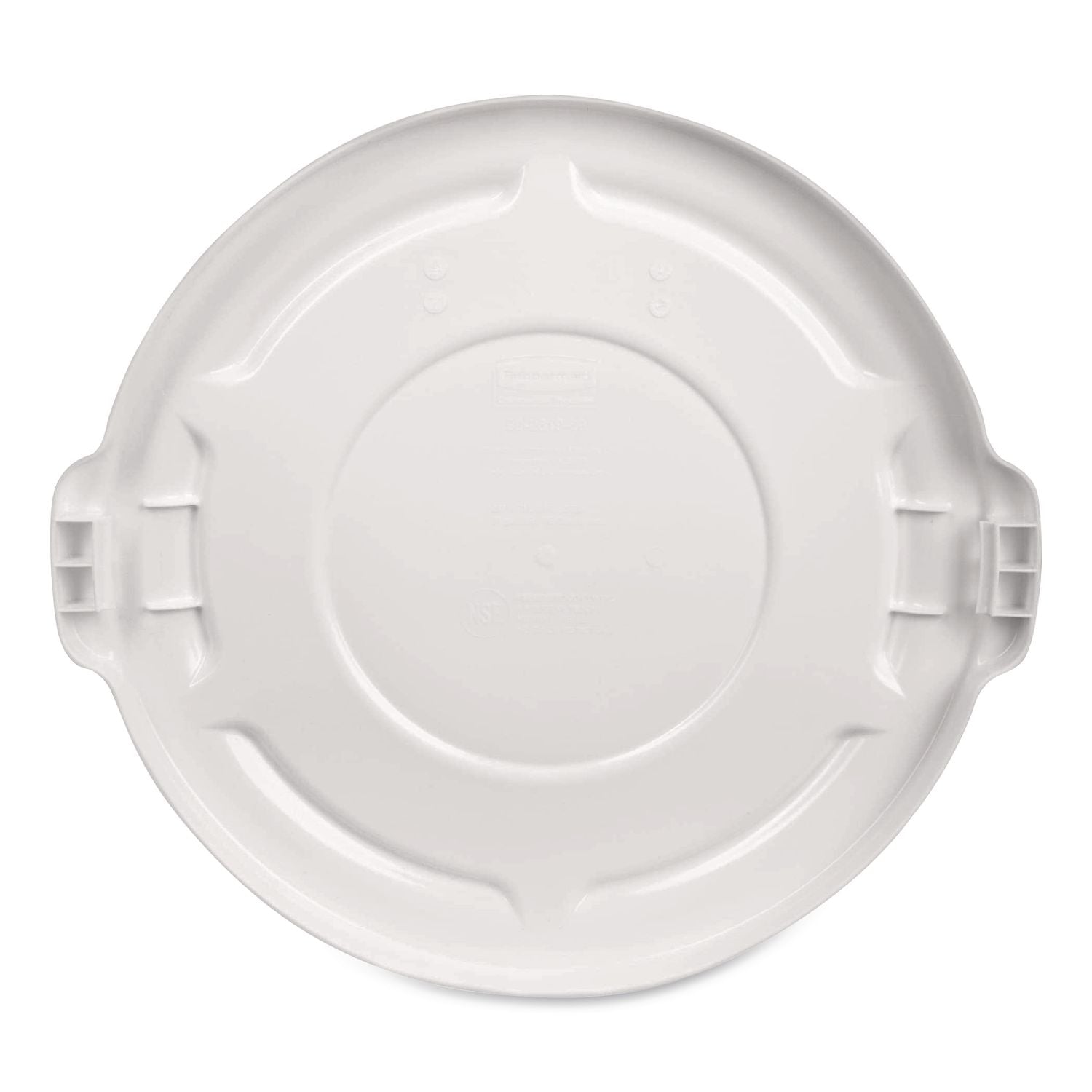 BRUTE Self-Draining Flat Top Lids for 32 gal Round BRUTE Containers, 22.25" Diameter, White
