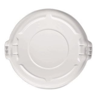 BRUTE Self-Draining Flat Top Lids for 32 gal Round BRUTE Containers, 22.25" Diameter, White