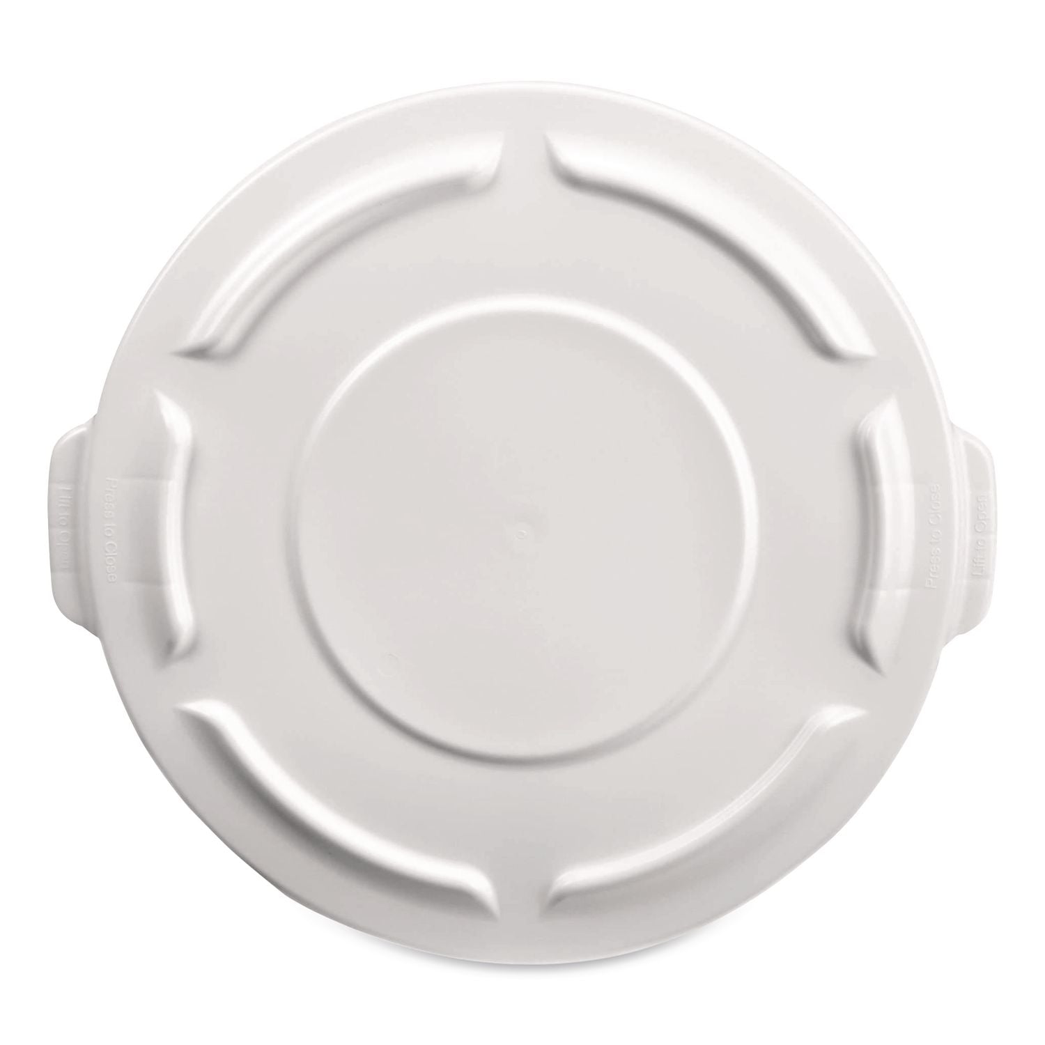 BRUTE Self-Draining Flat Top Lids for 32 gal Round BRUTE Containers, 22.25" Diameter, White