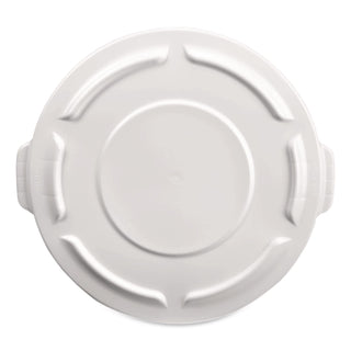 BRUTE Self-Draining Flat Top Lids for 32 gal Round BRUTE Containers, 22.25" Diameter, White