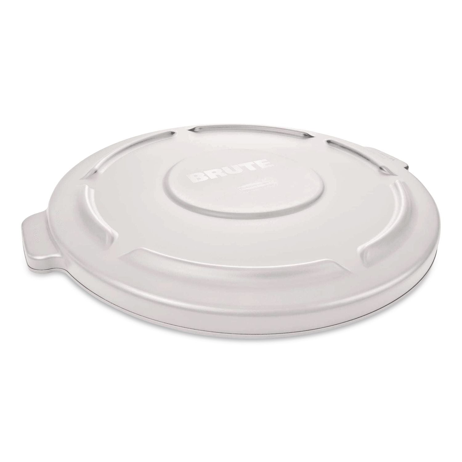 BRUTE Self-Draining Flat Top Lids for 32 gal Round BRUTE Containers, 22.25" Diameter, White