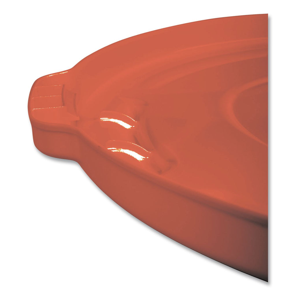 BRUTE Self-Draining Flat Top Lids for 32 gal Round BRUTE Containers, 22.25" Diameter, Red