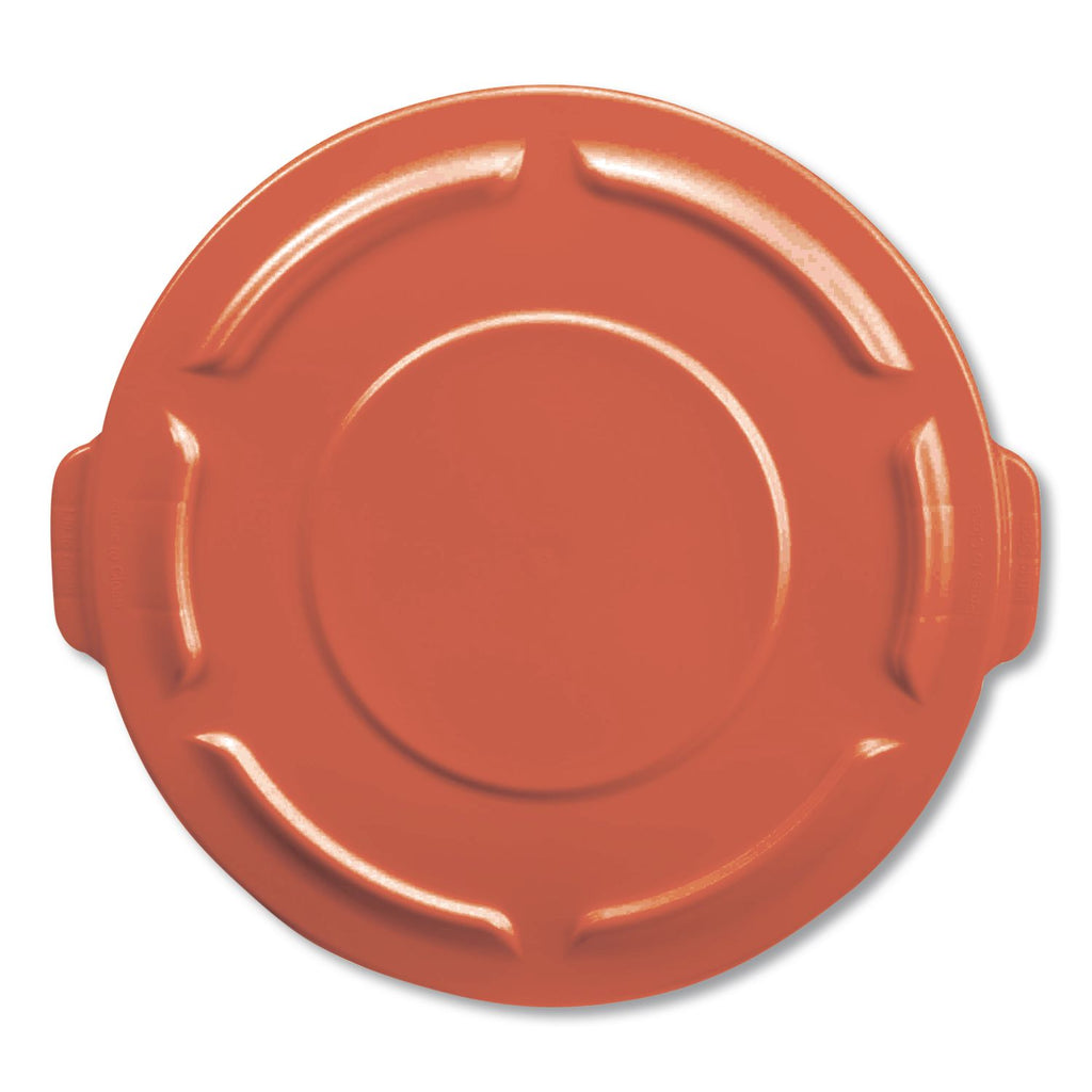 BRUTE Self-Draining Flat Top Lids for 32 gal Round BRUTE Containers, 22.25" Diameter, Red