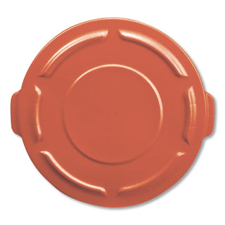 BRUTE Self-Draining Flat Top Lids for 32 gal Round BRUTE Containers, 22.25" Diameter, Red