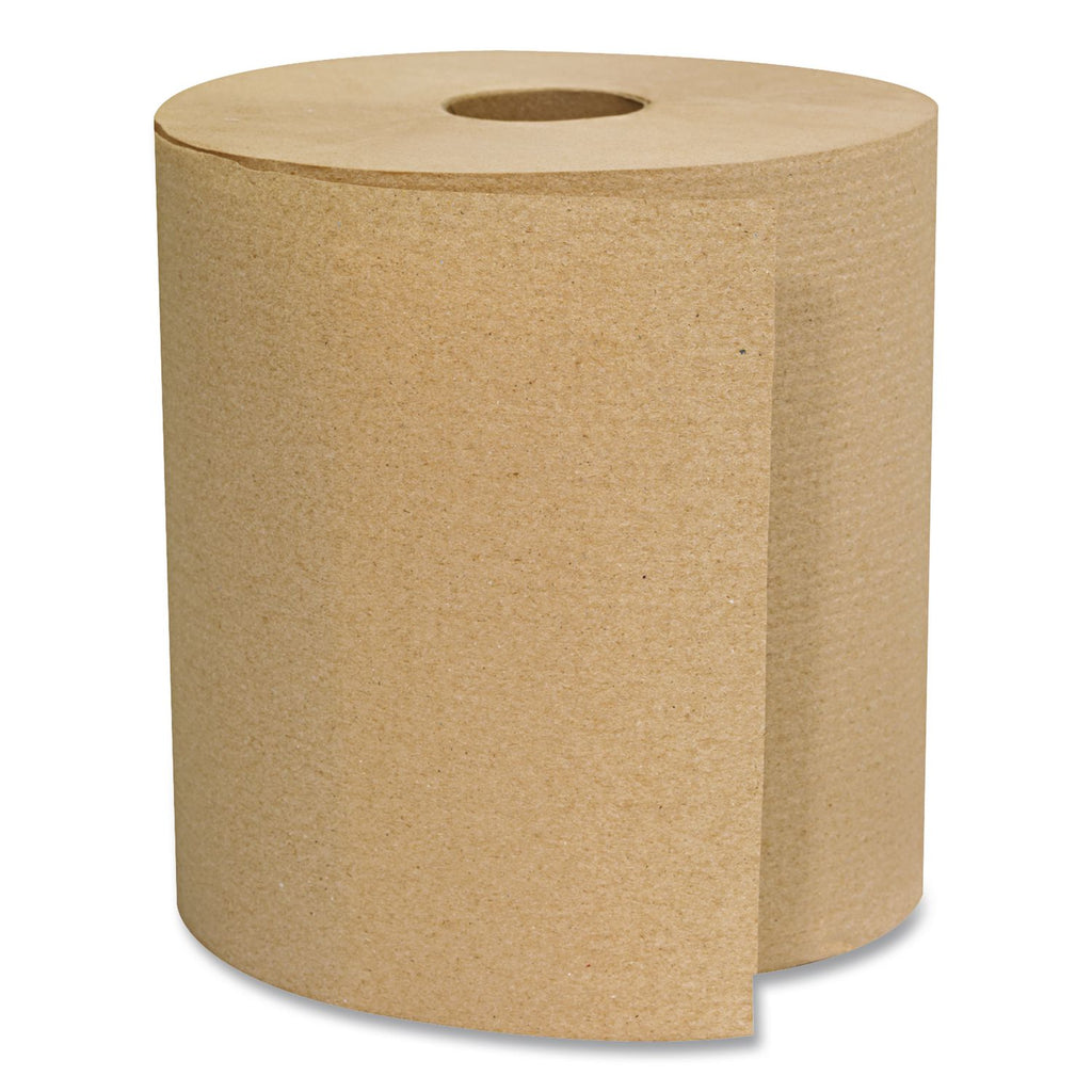Hardwound Roll Towels, 1-Ply, 8" x 300 ft, Brown, 12 Rolls/Carton
