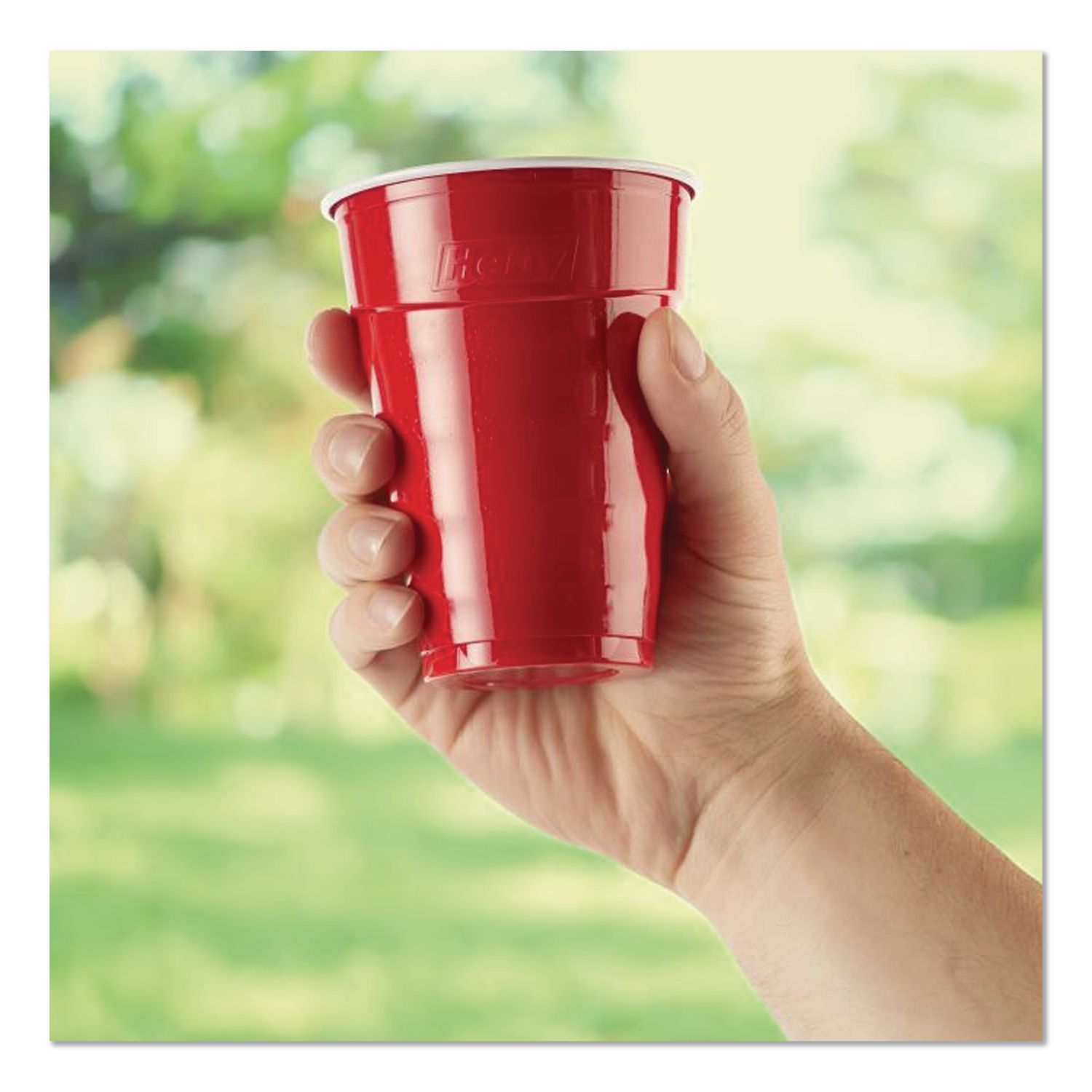 Easy Grip Disposable Plastic Party Cups, 9 oz, Red, 50/Pack