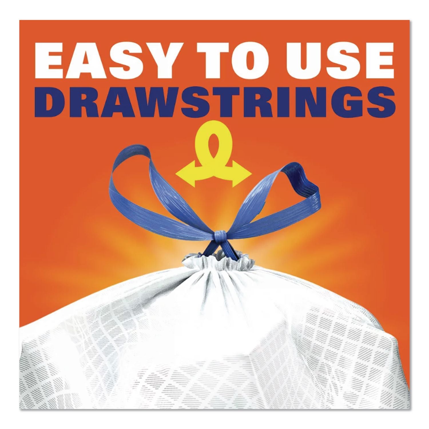 Ultra Strong Scented Tall White Kitchen Bags, 13 gal, 0.9 mil, 24.75" x 24.88", White, 80 Bags/Box, 3 Boxes/Carton