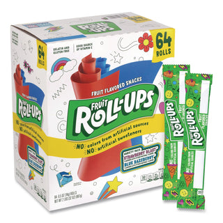 Fruit Roll-Ups Fruit Snacks, Strawberry and Tropical Tie-Dye Flavors, 0.5 oz, 72 Pouches/Carton, Ships in 1-3 Business Days