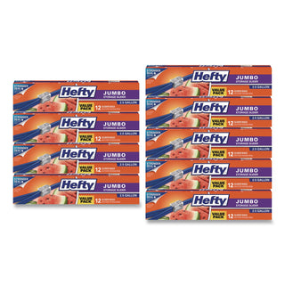 Slider Bags, 2.5 gal, 0.9 mil, 14.38" x 9", Clear, 12 Bags/Box, 9 Boxes/Carton