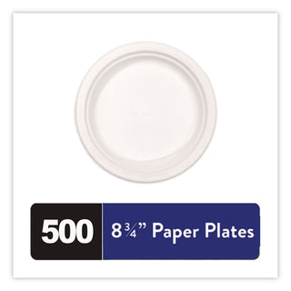 Paper Dinnerware, Plate, 8.75" dia, White, 500/Carton