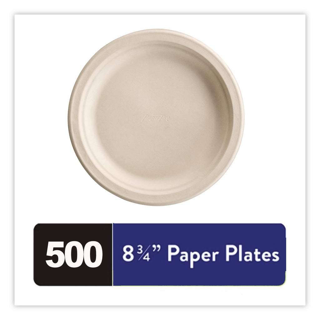 Paper Pro Round Plates, 8.75" dia, White, 125/Pack, 4 Packs/Carton