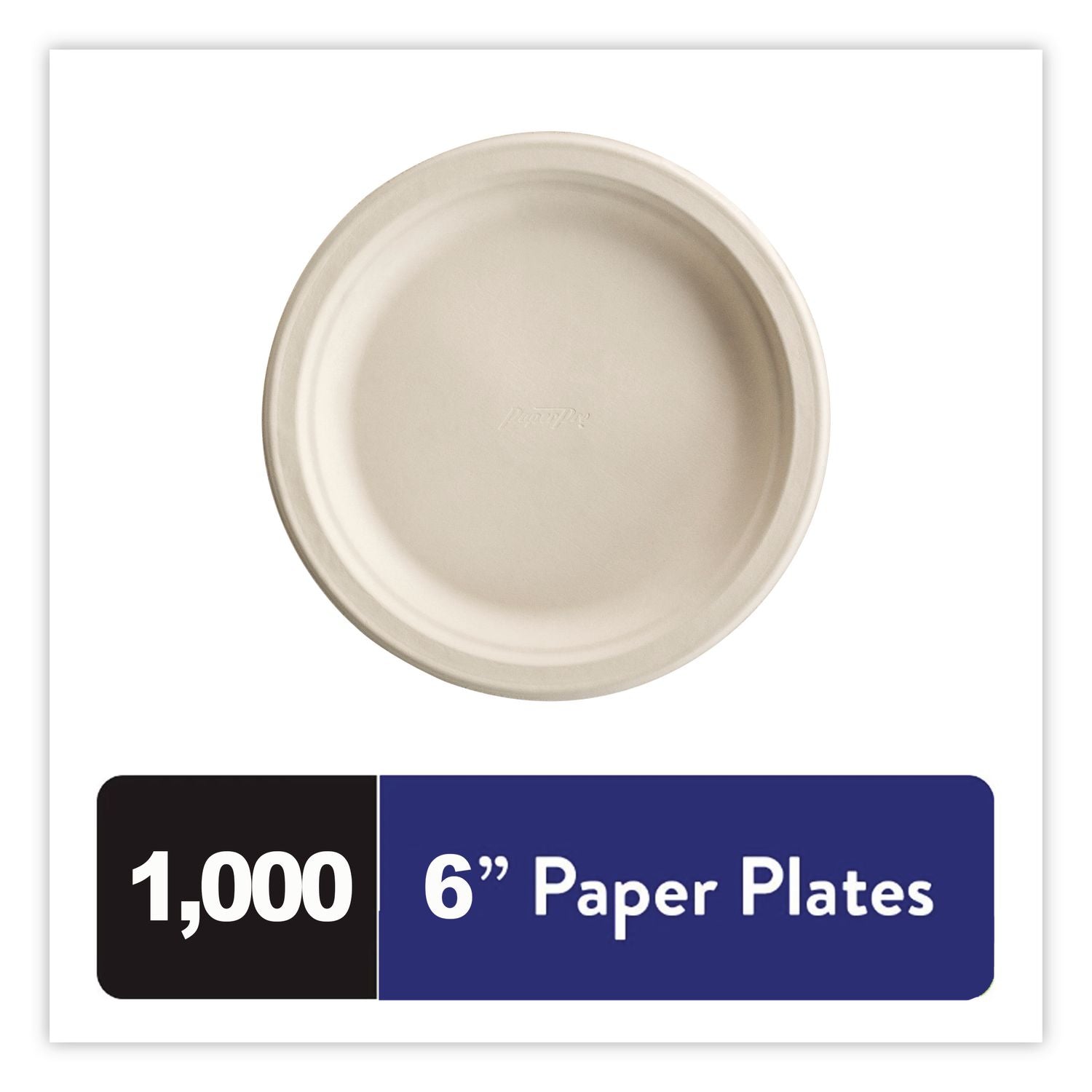 Paper Pro Round Plates, 6" dia, White, 125/Pack, 8 Packs/Carton