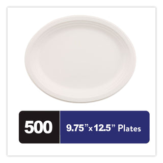 Classic Paper Dinnerware, Oval Platter, 9.75 x 12.5, White, 500/Carton