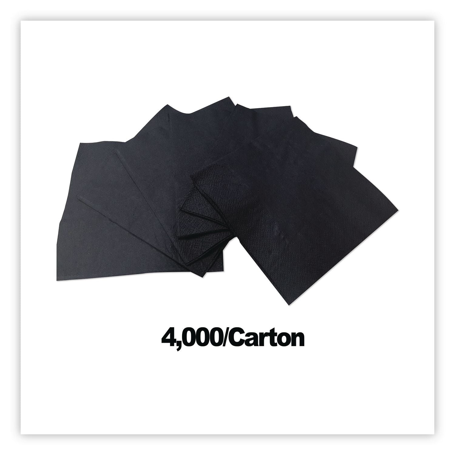 Cocktail Napkins, 1-Ply, 9w x 4.5d, Black, 4,000/Carton