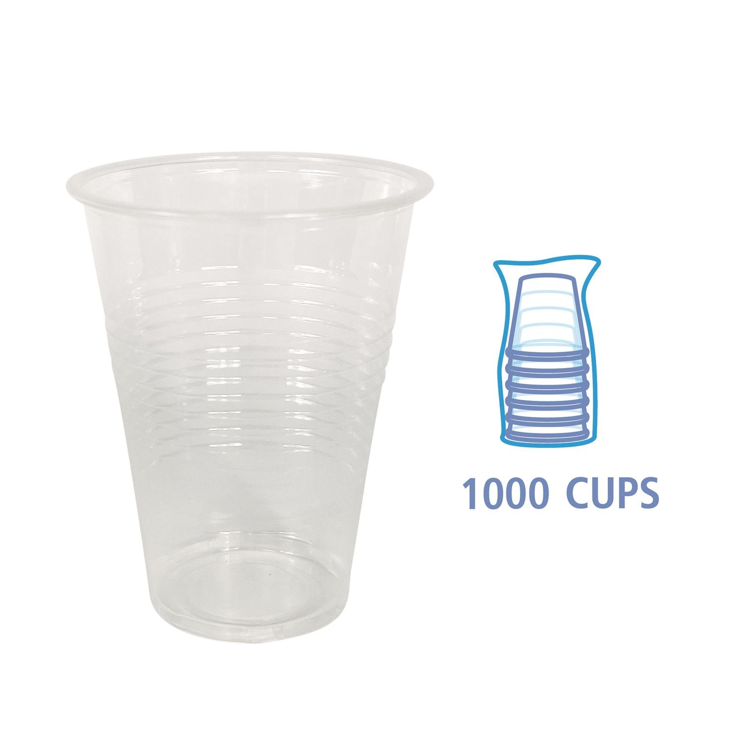 Translucent Plastic Cold Cups, Individually Wrapped, 9 oz, Polypropylene, 1,000/Carton