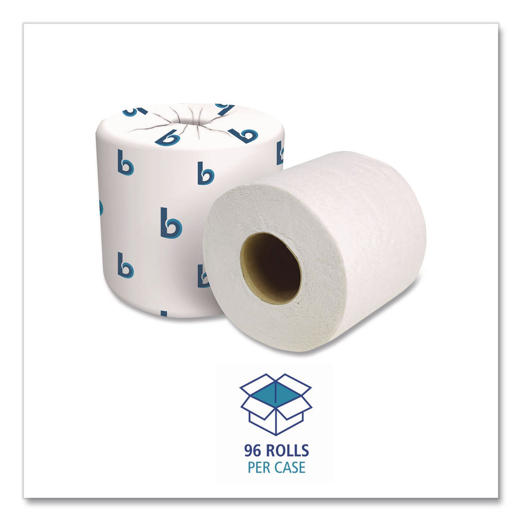2-Ply Toilet Tissue, Septic Safe, White, 125 ft Roll Length, 500 Sheets/Roll, 96 Rolls/Carton