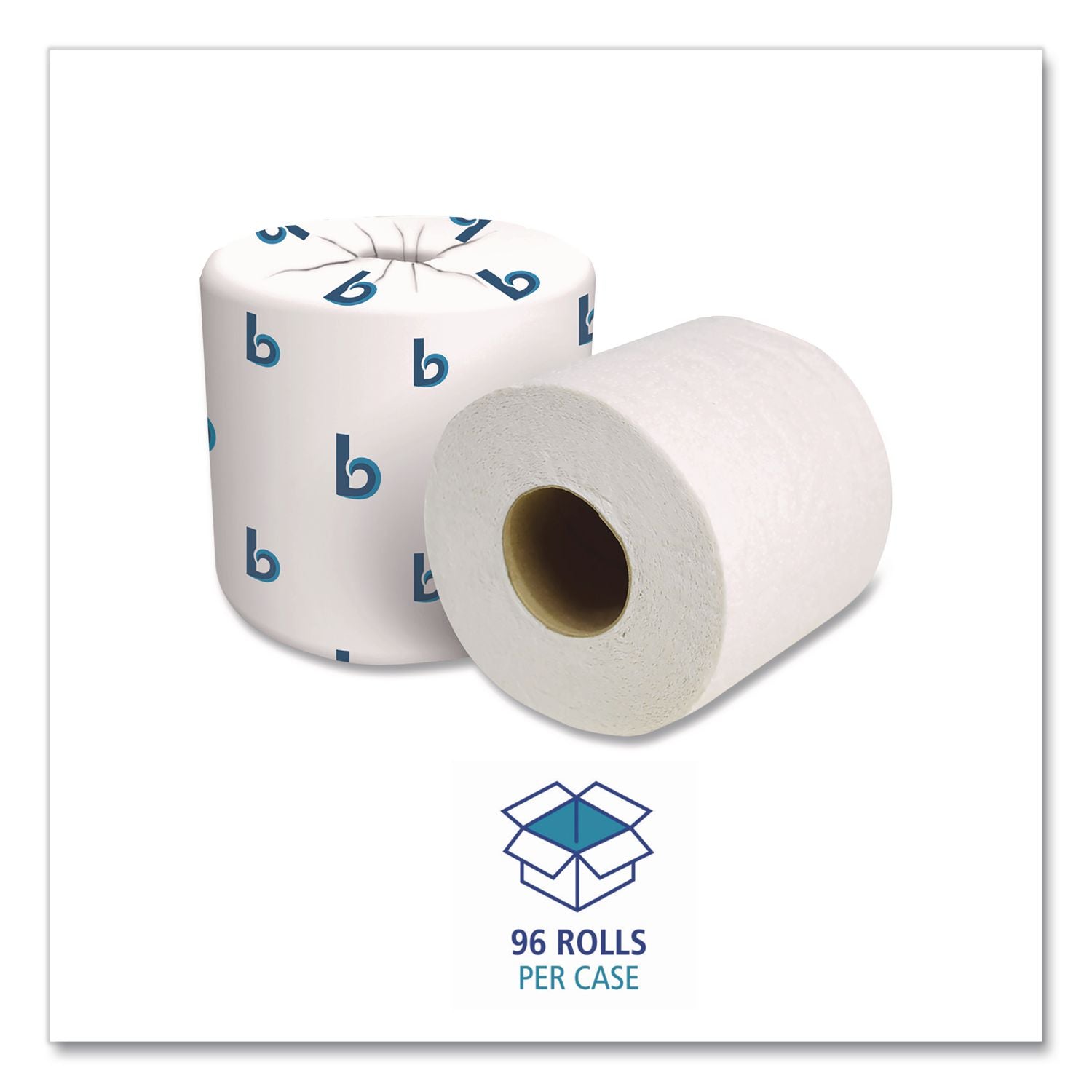 2-Ply Toilet Tissue, Septic Safe, White, 125 ft Roll Length, 500 Sheets/Roll, 96 Rolls/Carton