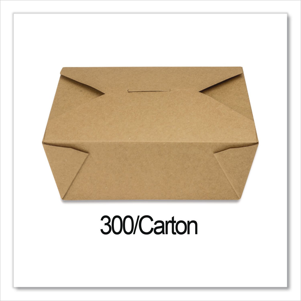Reclosable Kraft Take-Out Box, 48 oz, Paper, 300/Carton
