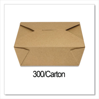 Reclosable Kraft Take-Out Box, 48 oz, Paper, 300/Carton