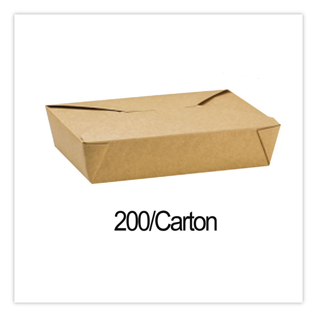 Reclosable Kraft Take-Out Box, 54 oz, Paper, 200/Carton
