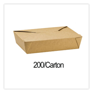 Reclosable Kraft Take-Out Box, 54 oz, Paper, 200/Carton