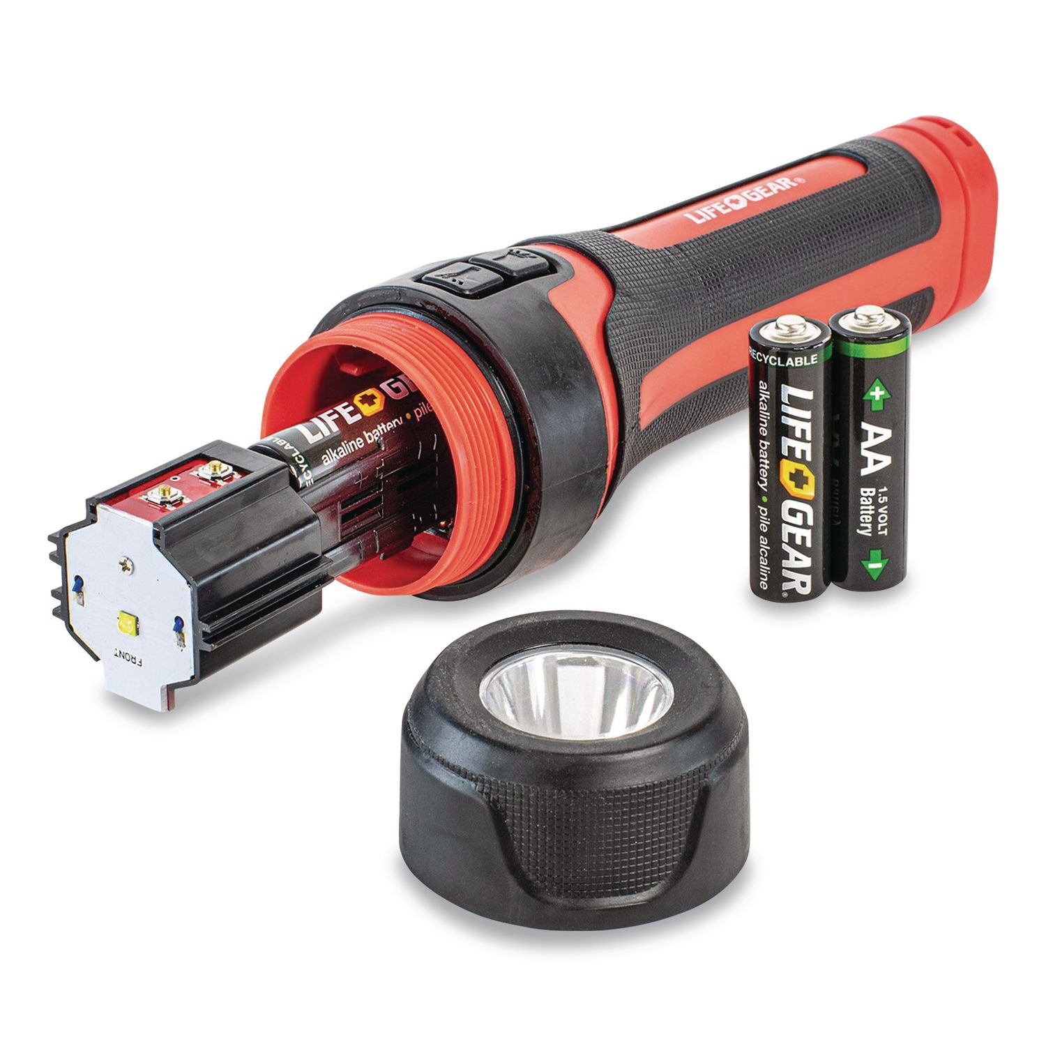 Life+Gear Stormproof Path Light - 150 lm Lumen - 4 x AA - Battery, USB - Water Proof, Impact Resistant, Weather Resistant, Slip Resistant - Black, Red