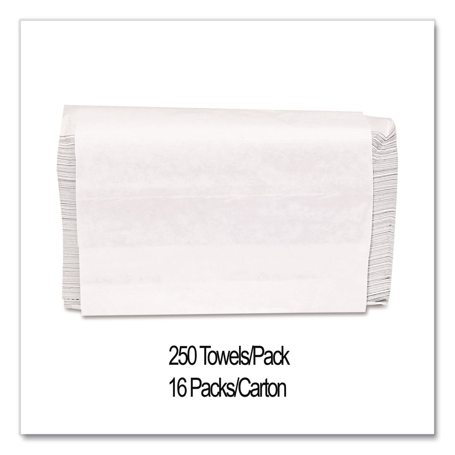 Folded Paper Towels, Multifold, 9 x 9.45, White, 250 Towels/Pack, 16 Packs/Carton