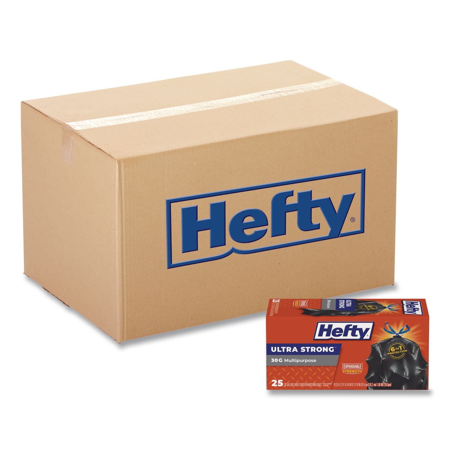 Ultra Flex Waste Bags, 30 gal, 1.05 mil, 6" x 2.1", Black, 150/Carton