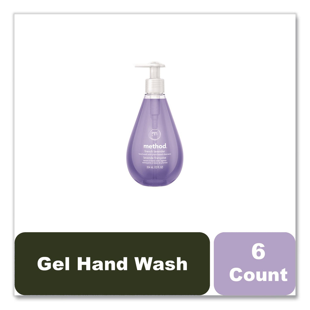 Gel Hand Wash, French Lavender, 12 oz Pump Bottle, 6/Carton