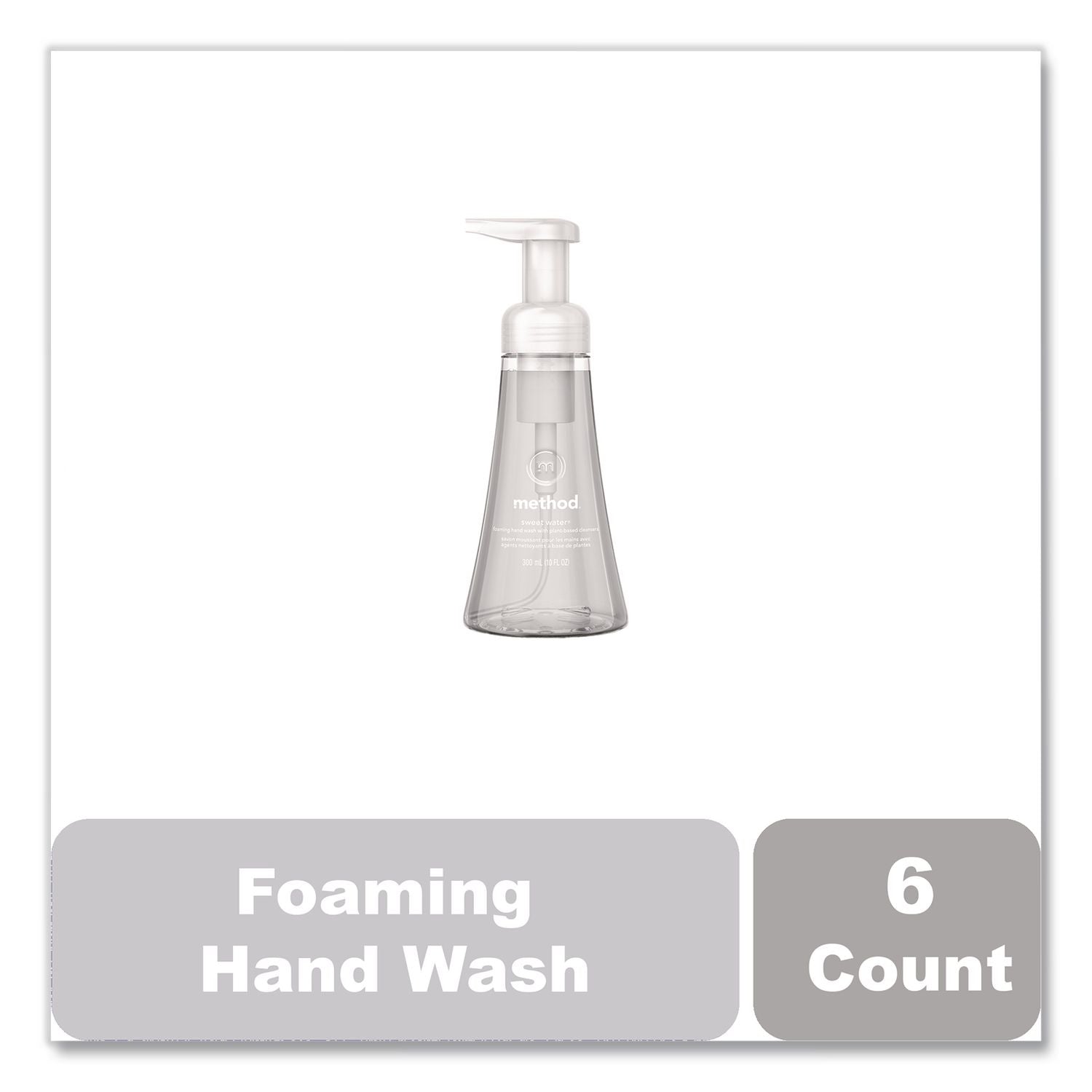 Foaming Hand Wash, Sweet Water, 10 oz Pump Bottle, 6/Carton