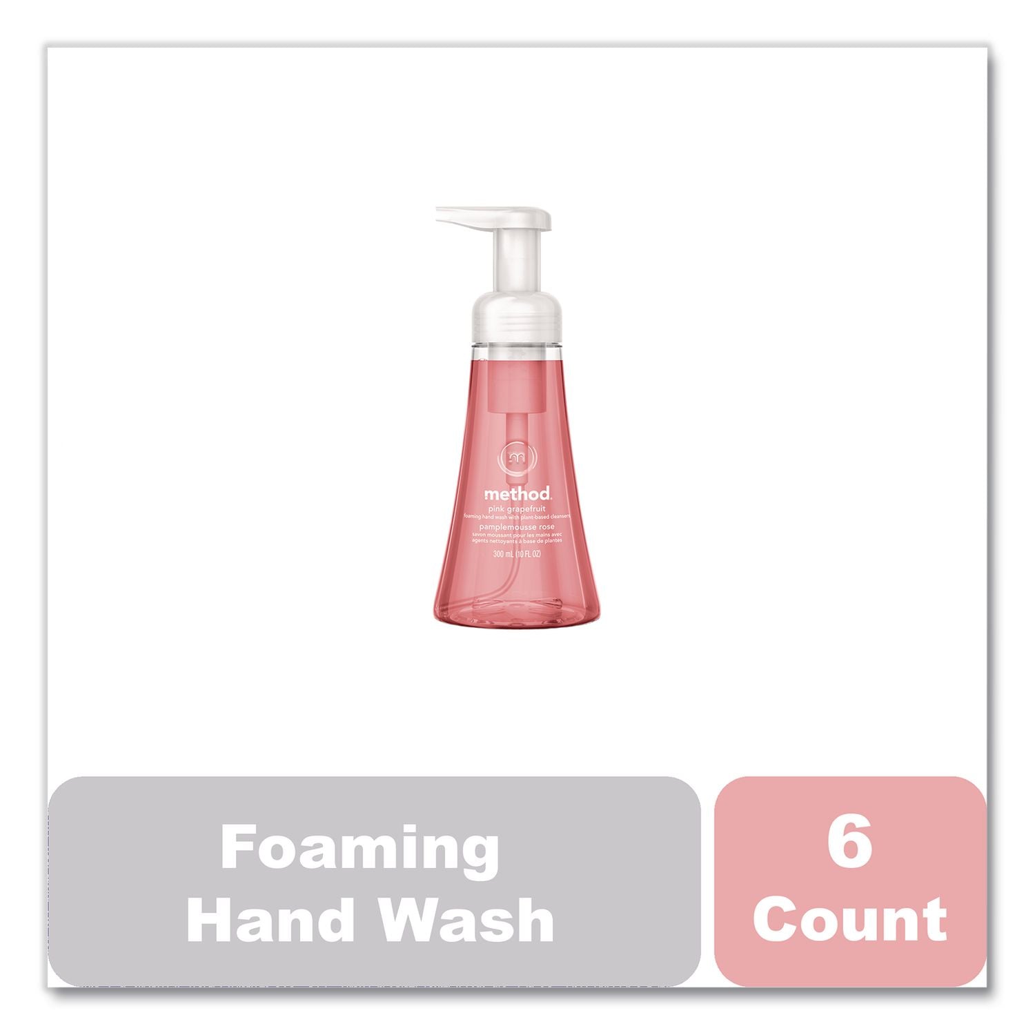 Foaming Hand Wash, Pink Grapefruit, 10 oz Pump Bottle, 6/Carton