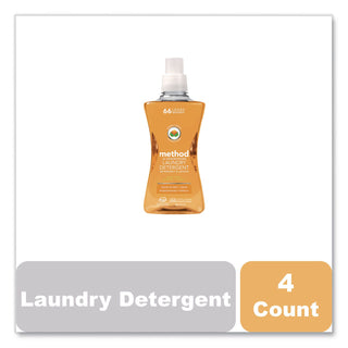4X Concentrated Laundry Detergent, Ginger Mango, 53.5 oz Bottle, 4/Carton