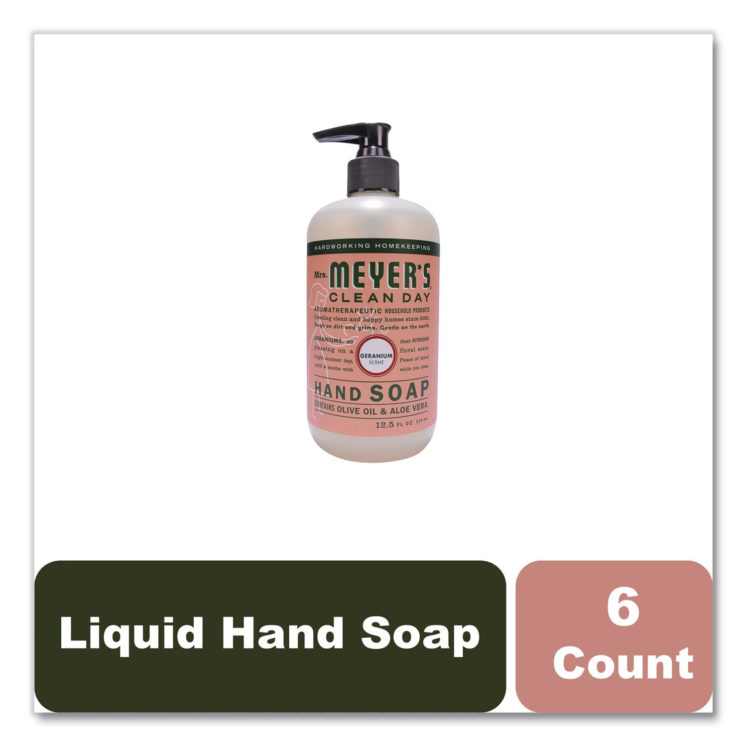 Clean Day Liquid Hand Soap, Geranium, 12.5 oz, 6/Carton