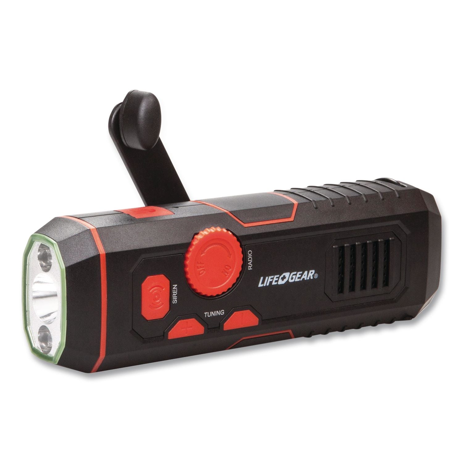 Life+Gear Stormproof Crank Light - 30 lm Lumen - Lithium Ion (Li-Ion) - Battery, USB - Water Resistant, Water Proof, Impact Resistant - Red, Black
