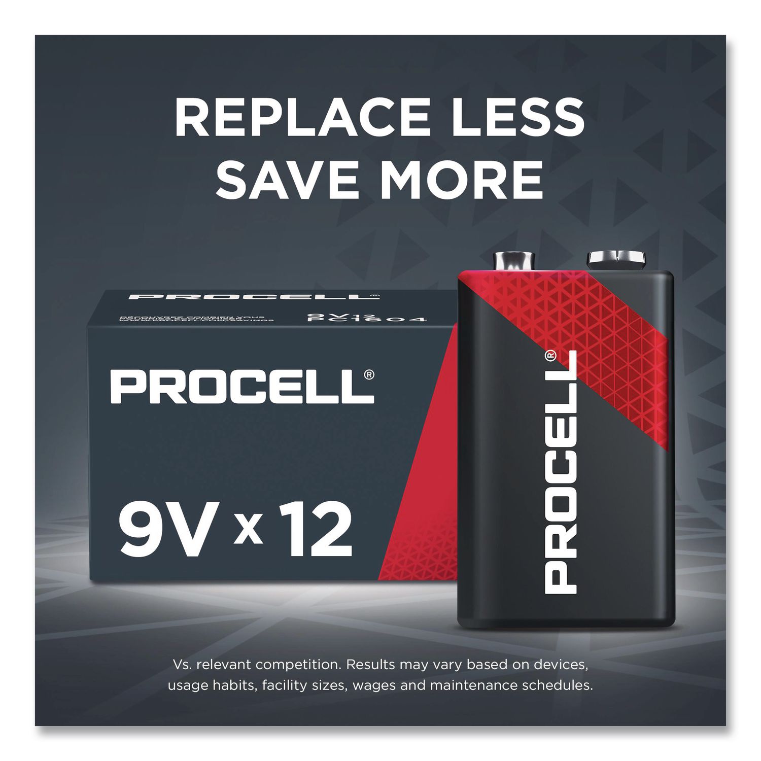 Duracell 9-Volt Procell Alkaline Constant Batteries, 12-Packs - For Industrial - 9V - 692 mAh - 9 V DC - 6 / Carton