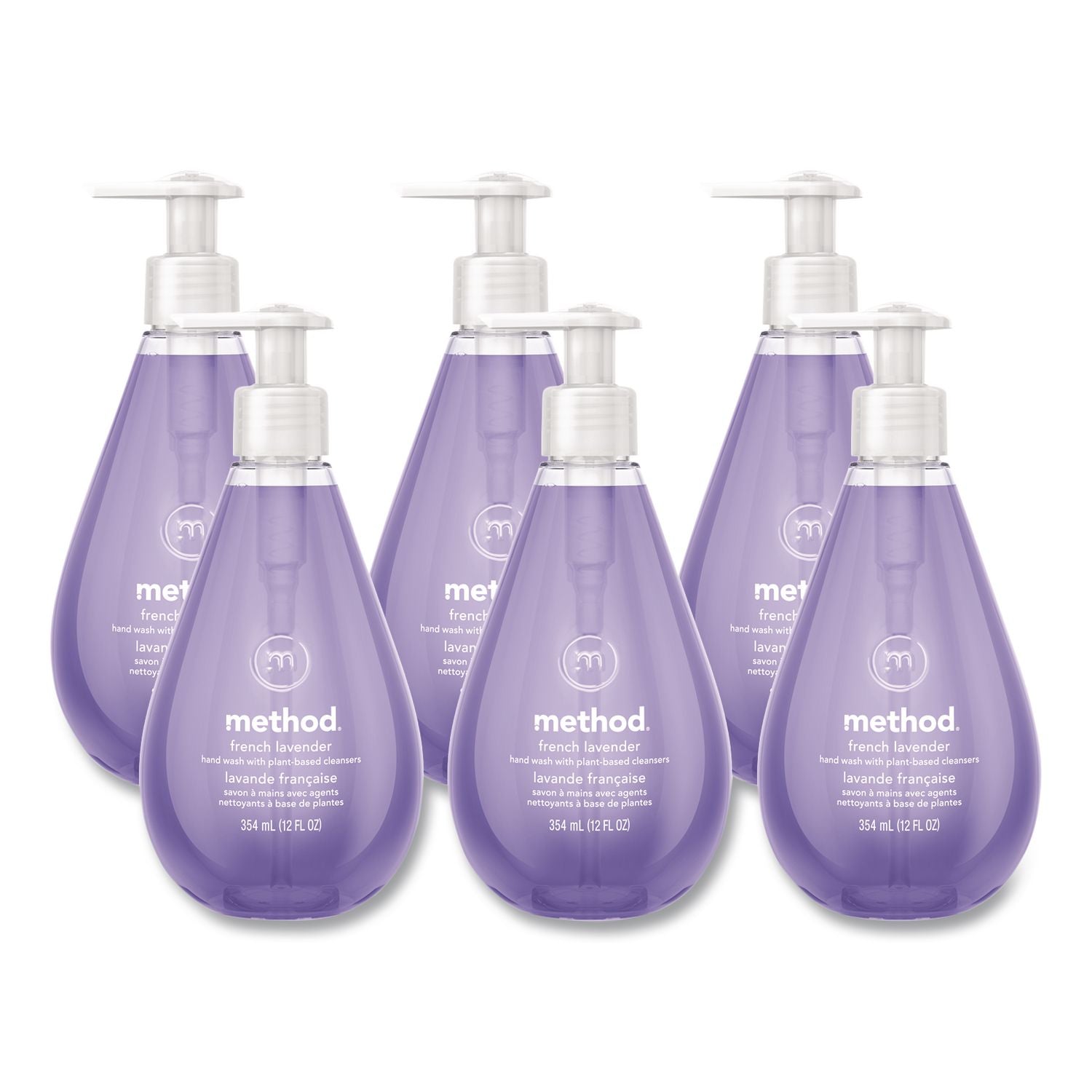 Gel Hand Wash, French Lavender, 12 oz Pump Bottle, 6/Carton