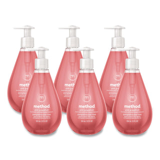 Gel Hand Wash, Pink Grapefruit, 12 oz Pump Bottle, 6/Carton