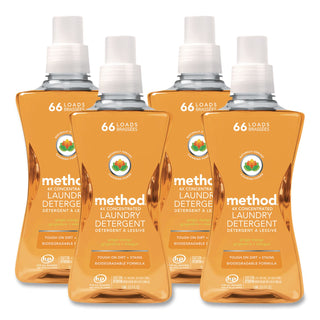 4X Concentrated Laundry Detergent, Ginger Mango, 53.5 oz Bottle, 4/Carton