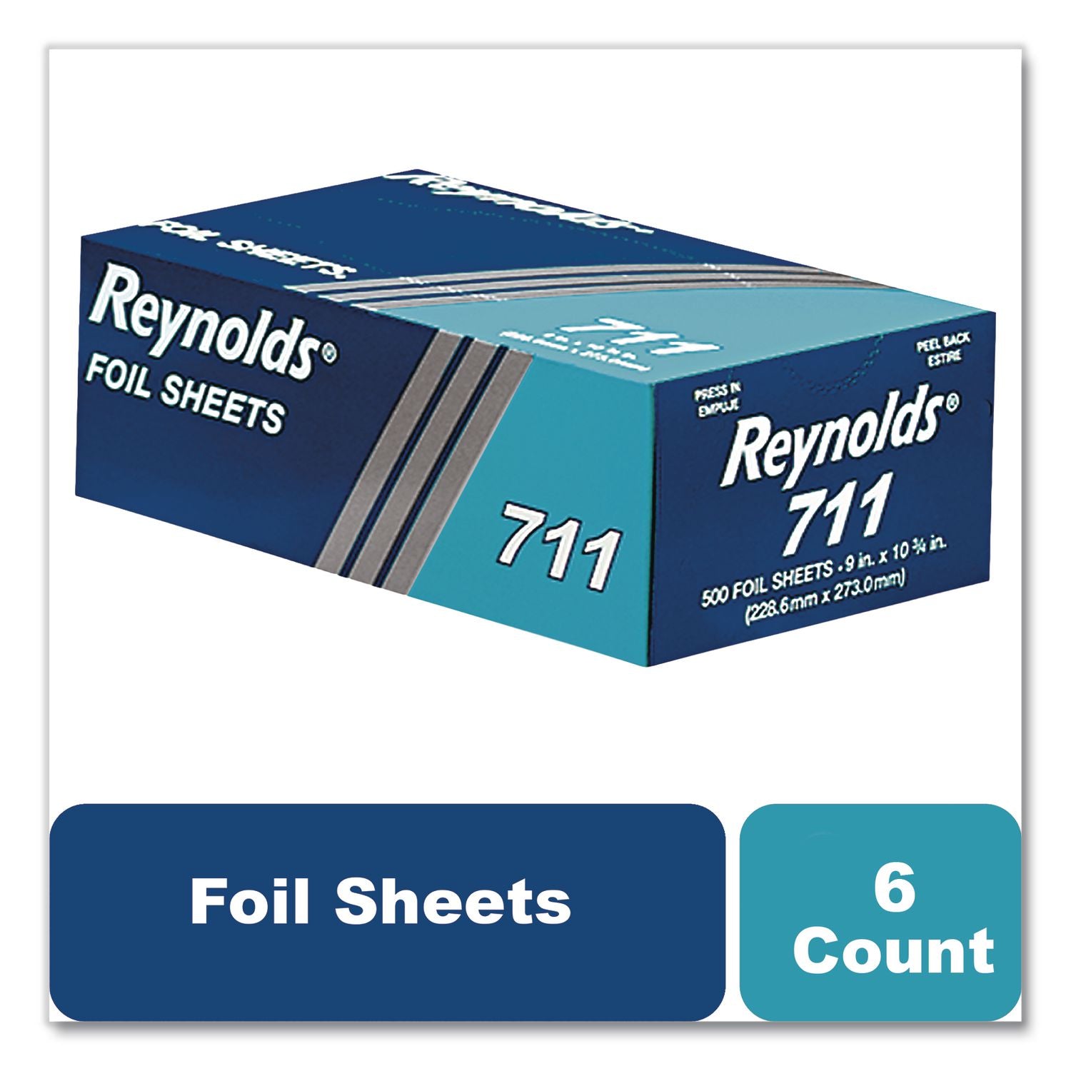 Pop-Up Interfolded Aluminum Foil Sheets, 9 x 10.75, Silver, 500/Box, 6 Boxes/Carton