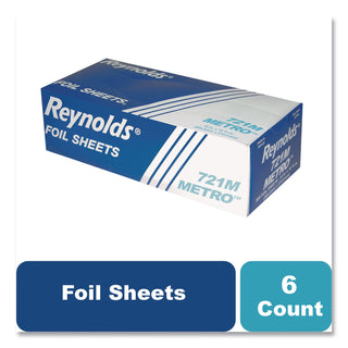 Metro Pop-Up Aluminum Foil Sheets, 12 x 10.75, Silver, 500/Box, 6/Carton