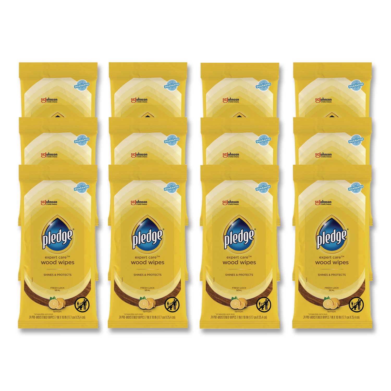 Lemon Scent Wet Wipes, Cloth, 7 x 10, White, 24/Pack, 12 Packs/Carton
