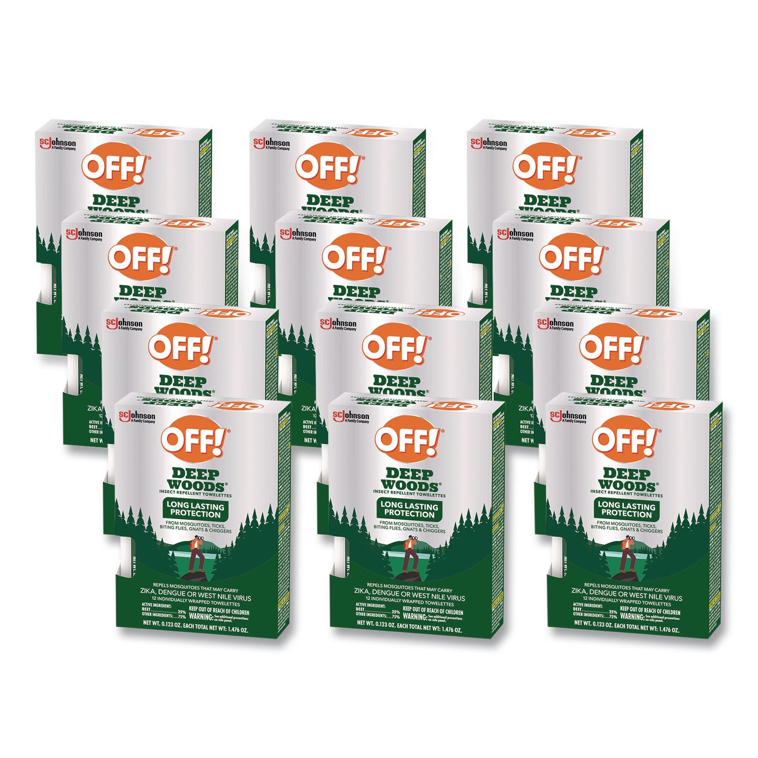 Deep Woods Towelettes, 12/Box, 12 Boxes/Carton