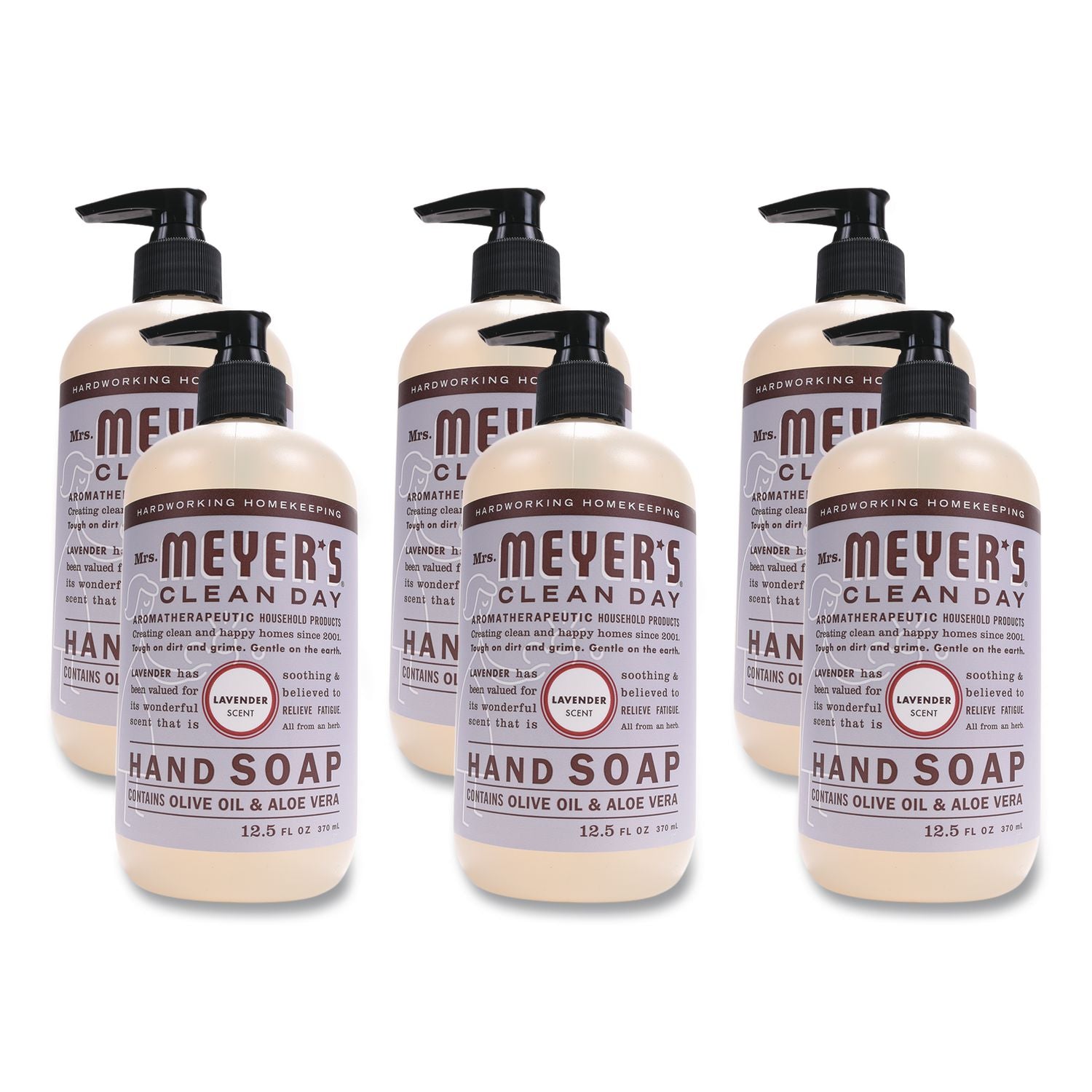 Clean Day Liquid Hand Soap, Lavender, 12.5 oz, 6/Carton