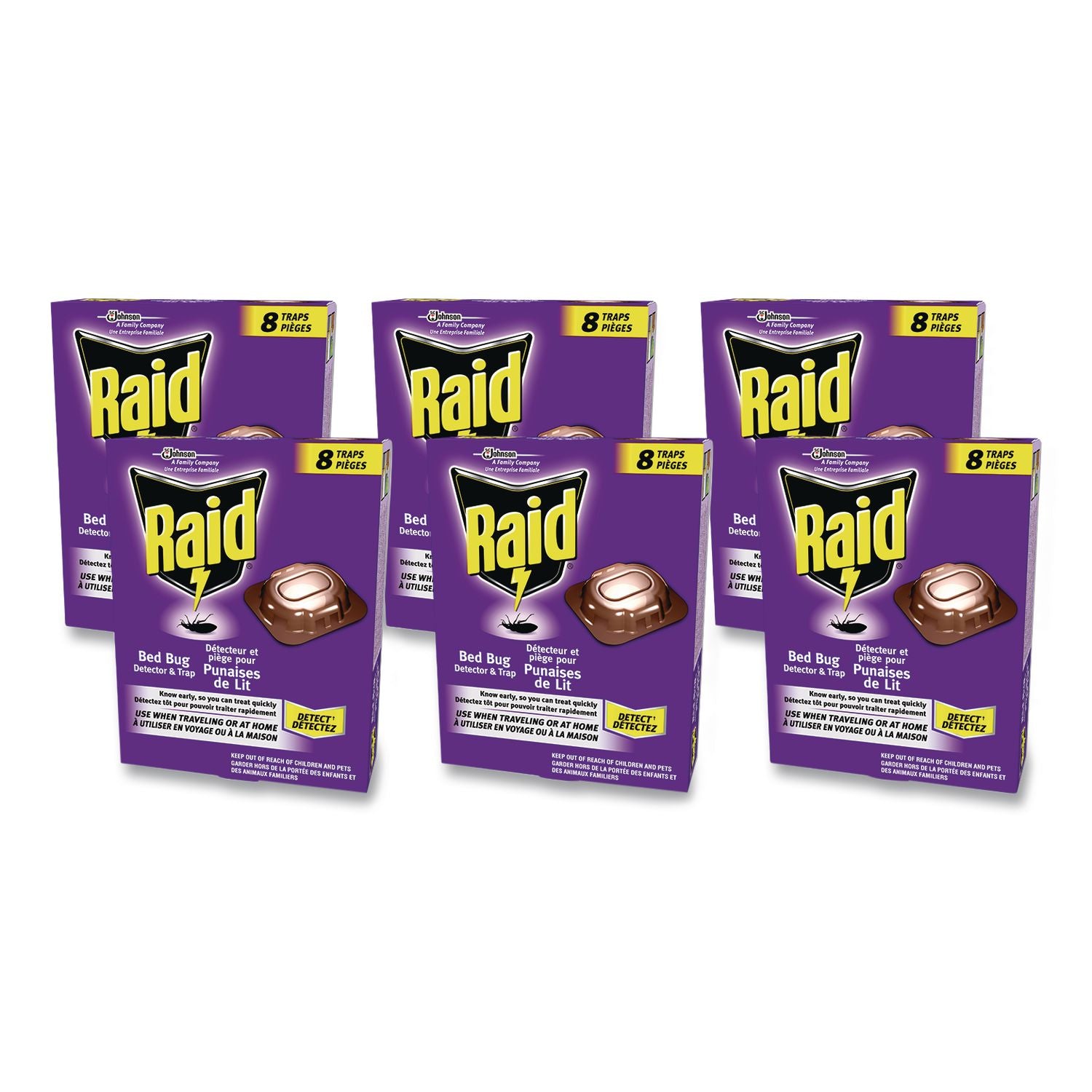 Bed Bug Detector and Trap, 0.19 lb Trap, 8 Traps/Box, 6/Carton