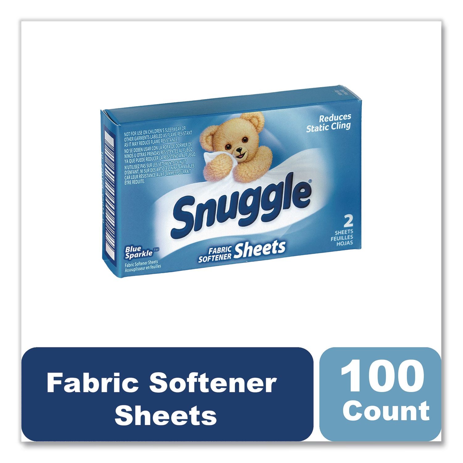 Vend-Design Fabric Softener Sheets, Blue Sparkle, 2 Sheets/Box, 100 Boxes/Carton