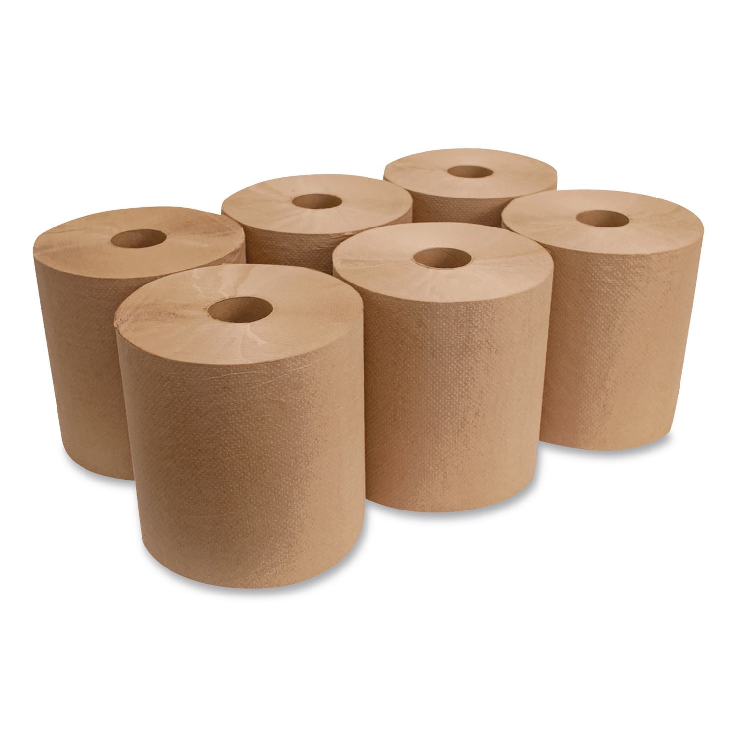 Hardwound Towels, 1-Ply, 800 ft, Brown, 6 Rolls/Carton