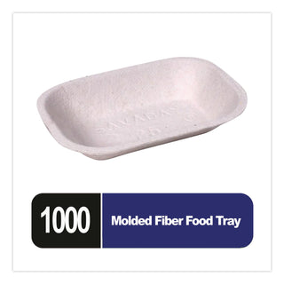 Savaday Molded Fiber Food Tray, 1-Compartment, 4 x 6, Beige, Paper, 250/Bag, 4 Bags/Carton